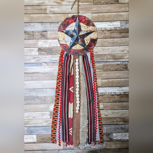 Hand Crafted Other - New Handcrafted Shabby Chic Americana Wall Hanging